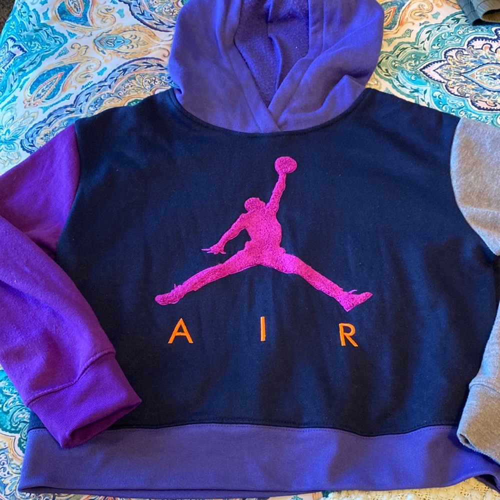 Jordan cropped color block hoodie